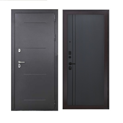 Дверь входная металлическая Дверьберг Термо серебро/велютто оскуро К7. Фото в интернет-магазине Большой