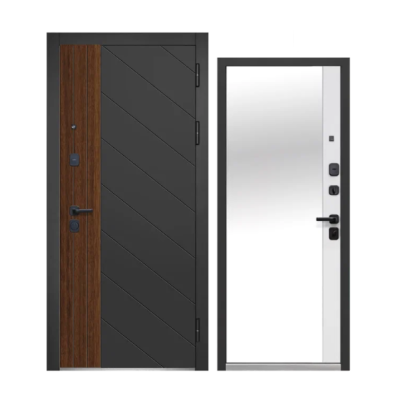 Дверь входная металлическая Дверная биржа Цитадель Luxor 2МДФ Диагональ зеркало. Фото в интернет-магазине Большой