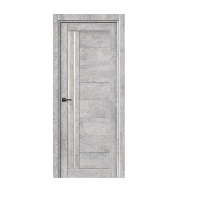 Дверь межкомнатная, остекленная. Модель Квадро 20. Цвет бетон. Фото в интернет-магазине Большой