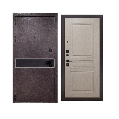 Дверь входная металлическая Дверьберг Лайн/дуб белый К2. Фото в интернет-магазине Большой