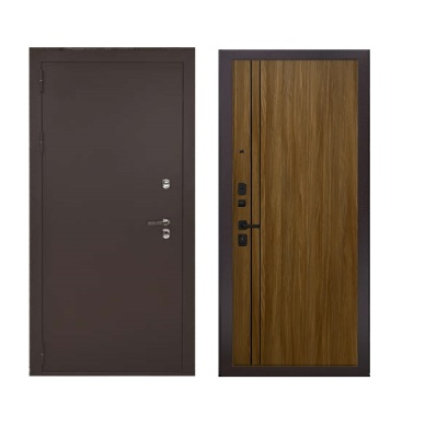 Дверь входная металлическая Дверьберг Термо медь/дуб сиена К3. Фото в интернет-магазине Большой