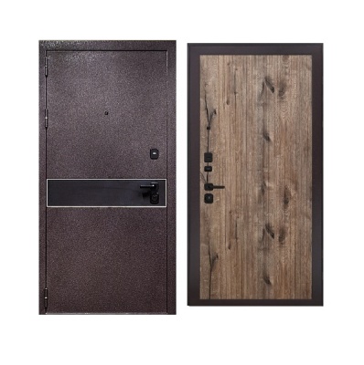 Дверь входная металлическая Дверьберг Лайн/канадский дуб К5. Фото в интернет-магазине Большой