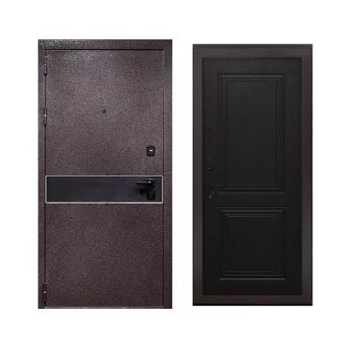 Дверь входная металлическая Дверьберг Лайн/дуб шоколад К3. Фото в интернет-магазине Большой