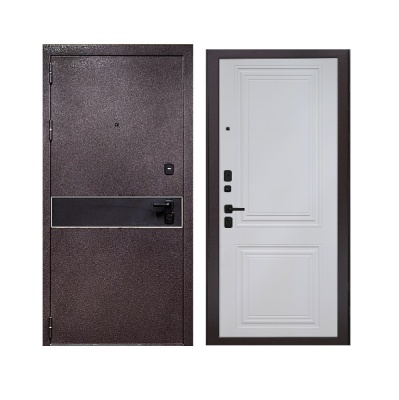 Дверь входная металлическая Дверьберг Лайн/велютто бьянко К5. Фото в интернет-магазине Большой