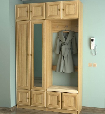 Прихожая ШК-15 с зеркалом, рамка МДФ