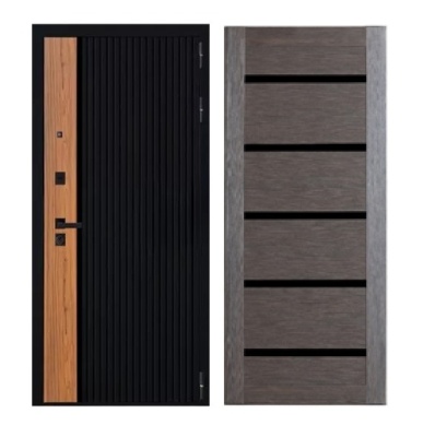 Дверь входная металлическая Дверьберг Тренд черная шагрень/венге 118Т. Фото в интернет-магазине Большой