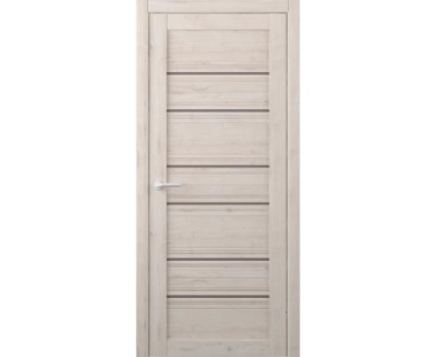 Дверь межкомнатная. Коллекция West, модель "Техас" (стекло мателюкс бронза), soft touch. Цвет кремовый. Фото в интернет-магазине Большой