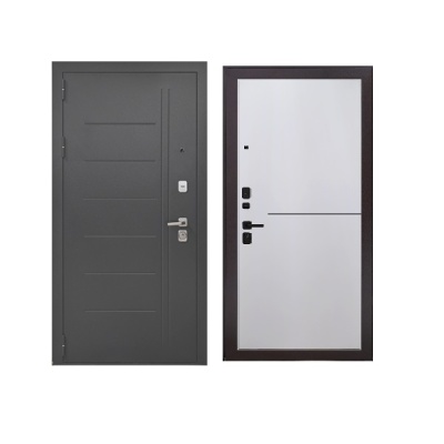 Дверь входная металлическая Дверьберг Букле черный/велютто бьянко К4. Фото в интернет-магазине Большой