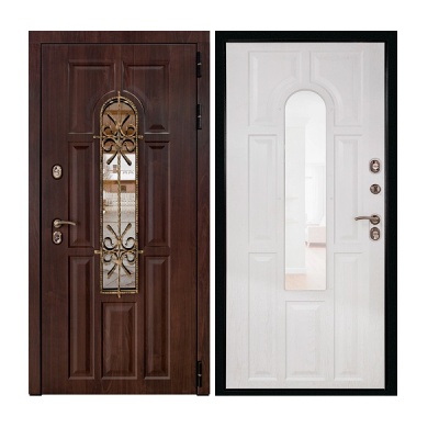 Дверь входная металлическая Дверной Континент Термо темный орех/альберо браш. Фото в интернет-магазине Большой