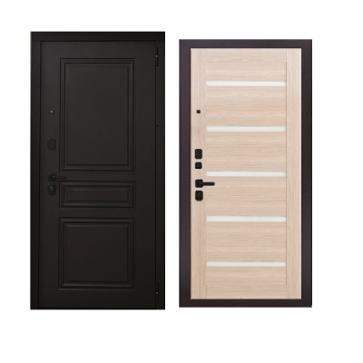 Дверь входная металлическая Дверьберг Прайм дуб английский/капучино 118Б. Фото в интернет-магазине Большой