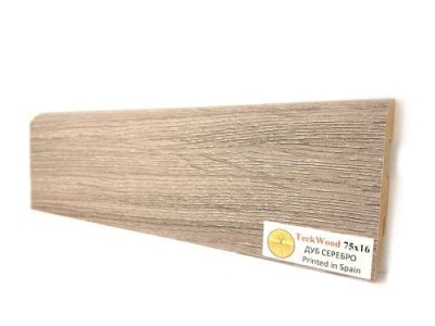 Плинтус МДФ TeckWood Дуб Серебро 75*16*2150 мм
