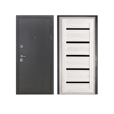 Дверь входная металлическая Дверьберг Термо серебро/сандал белый 118Т. Фото в интернет-магазине Большой