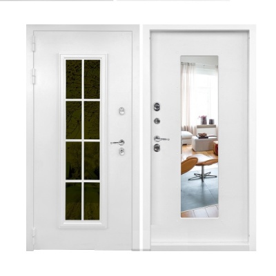 Дверь входная металлическая Дверной Континент Тичино шагрень белая. Фото в интернет-магазине Большой