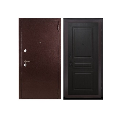 Дверь входная металлическая Дверьберг Термо медь/дуб шоколад К2. Фото в интернет-магазине Большой