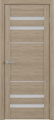 Дверь межкомнатная. Коллекция West, модель "Пекин" (стекло мателюкс), экошпон. Цвет лиственница мокко. Фото в интернет-магазине Большой