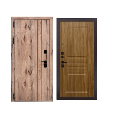 Дверь входная металлическая Дверьберг Вертикаль WOOD/дуб сиена К2. Фото в интернет-магазине Большой