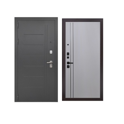 Дверь входная металлическая Дверьберг Букле черный/велютто ферро К7. Фото в интернет-магазине Большой