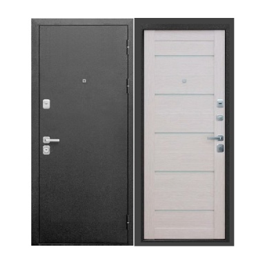 Дверь входная металлическая Дверная биржа Цитадель 9 см Серебро/лиственница беж царга. Фото в интернет-магазине Большой