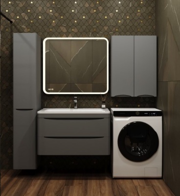 Мебель для ванной комнаты Style Line. Коллекция "Бергамо" серый, подвесной