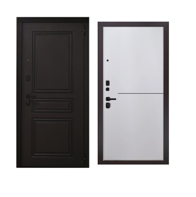 Дверь входная металлическая Дверьберг Прайм дуб английский/велютто бьянко К4. Фото в интернет-магазине Большой