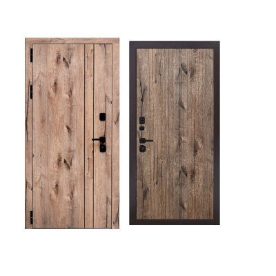 Дверь входная металлическая Дверьберг Вертикаль WOOD/дуб канадский К5. Фото в интернет-магазине Большой