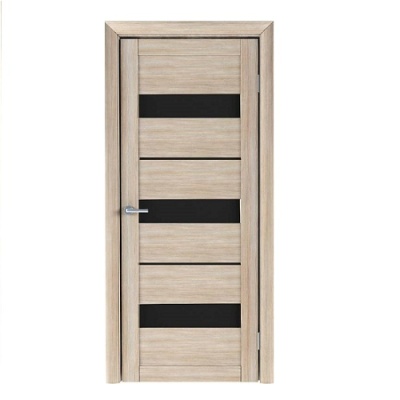 Дверь межкомнатная. Коллекция Trend Doors, модель "Тренд 7" (стекло черное), EcoTex. Цвет акация кремовая. Фото в интернет-магазине Большой Дверь межкомнатная. Коллекция Trend Doors, модель "Тренд 7" (стекло черное), EcoTex. Цвет акация кремовая. Фото в интернет-магазине Большой