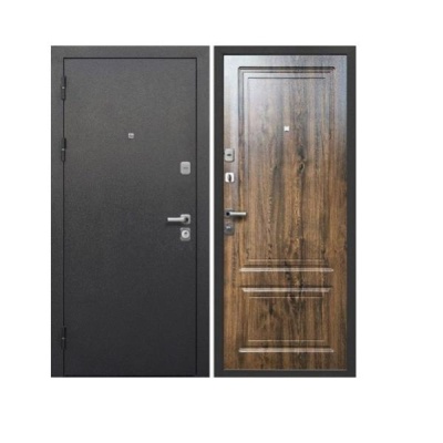 Дверь входная металлическая Дверная биржа Цитадель Толстяк букле черный/грецкий орех. Фото в интернет-магазине Большой